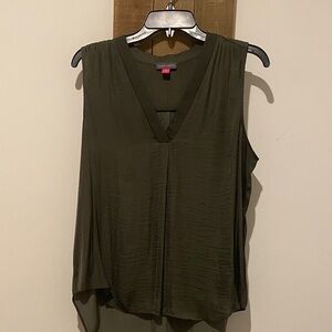 Vince Camuto Dark Green V-Neck Tank Top